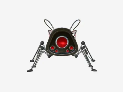 Insect Robot F02 Dark Steel - SciFi Character Design Low-poly 3D model
