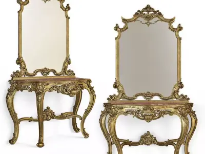 classic console table for cnc and viz 3D model