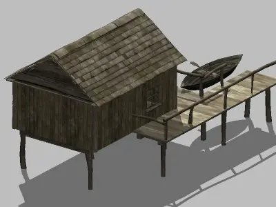 FishermanHouse wooden house 3D model