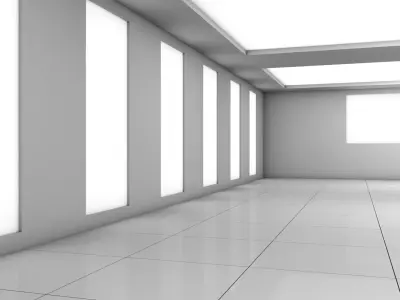 Large Empty Modern Interior 3D model