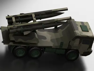 Missile launch vehicles anti-aircraft  forces 3D model
