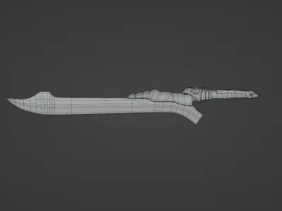 Sci-Fi Sword Stylized and PBR Variants Low-poly 3D model