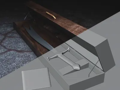 The Sword of Hazrat Ali  The Zulfikar 3D Model  blender file 3D model