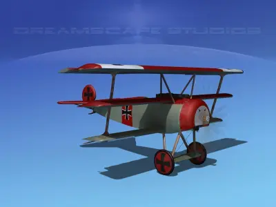 Fokker DR-1 Triplane V12 3D model