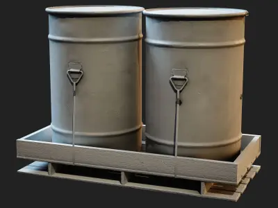 Military Cartridge Barrel Cargo Low-poly 3D model