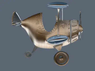 Cartoon plane 3D model