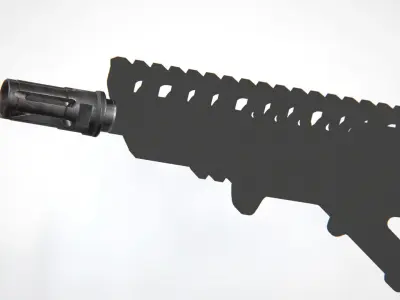 SFCT-556 Closed-Tine Flash Hider Low-poly 3D model
