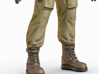 High Poly Male Technician Sweater Leather Jacket Low-poly 3D model