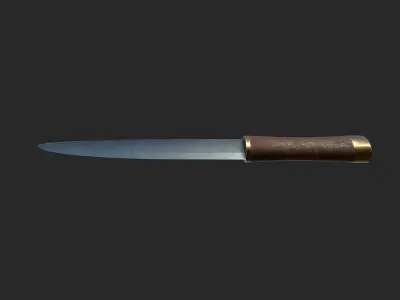 Medieval knife Low-poly 3D model get