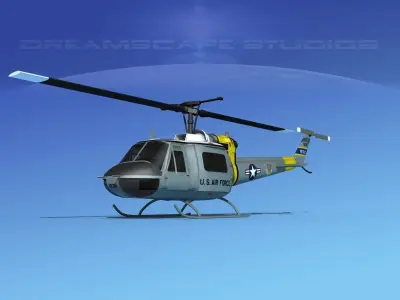 Bell UH-1B Iroquois V07 US Air Force 3D model