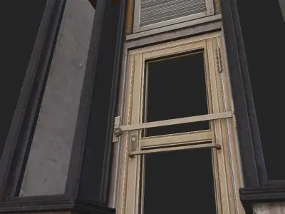 Shopfront Brooklyn Single Central Alcove Low-poly 3D model