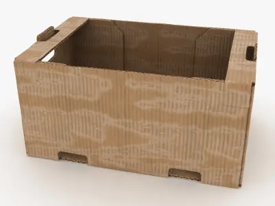 Fruit Cardboard Box Dusty Collection 3D model