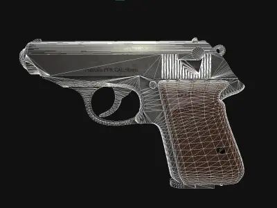 PPK 9mm Pistole Low-poly 3D model