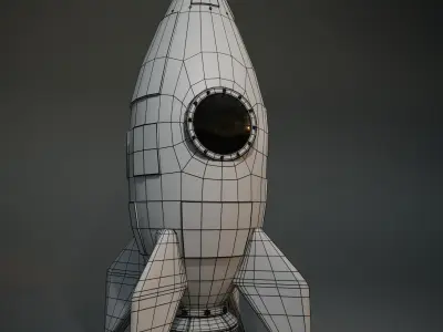 stylized rocket Low-poly 3D model