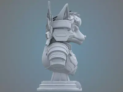 Sci-Fi Fox Commander Sculpture PM-30 3D print model