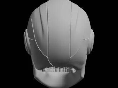 Cyber Skull Bust 3D print model