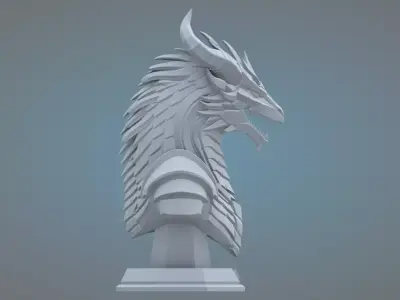 Armored Dragon Bust PM-20 3D print model