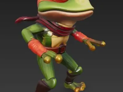 Pepe the Warrior Frog 3D model