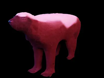 HoneyBadger dog in snow Low-poly 3D model