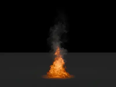 High Resolution 3D Fireplace Animation 3D model