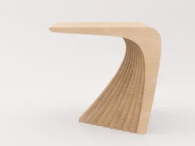 Woodbang Touchey parametric side table - bedside night oak wood Free 3D model