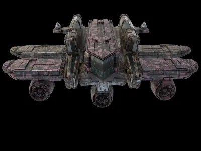 salina v2 Huge SciFi Spaceship 3D model