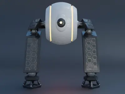 Roboid Mech - rigged Low-poly 3D model