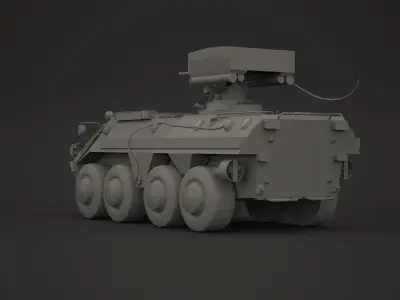 Military armoured vehicle kit 02 Low-poly 3D model