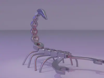 Scorpion metal art Low-poly 3D model