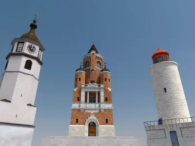 Small Towers Pack Low-poly 3D model