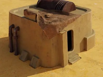 Tatooine building Free low-poly 3D model