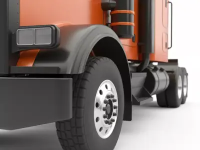 Truck Tractor Low-poly 3D model