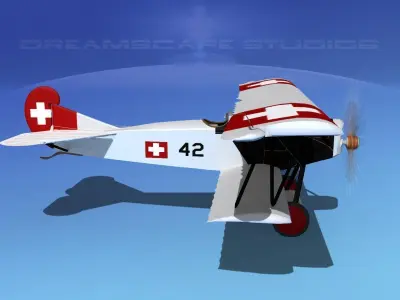 Fokker D-VII V16 Swiss 3D model
