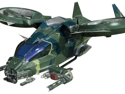 Avatar Aerospatiale SA-9 Kestrel Gunship Helicopter Low-poly 3D model