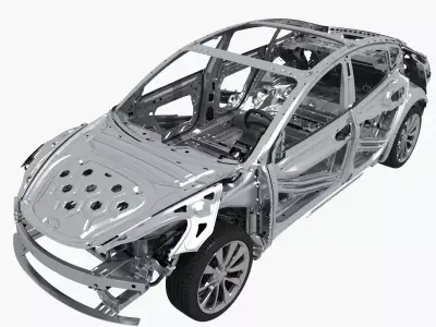 Electric Car Chassis frame 3D model