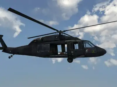 Helicopter Lowpoly Game ready blackhawk Low-poly 3D model