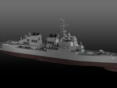 USS Winston S Churchill Arleigh Burke Flight IIA 3D model