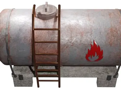  Oil Tanker  Game Ready - Low Poly PBR 3D Model Low-poly 3D model