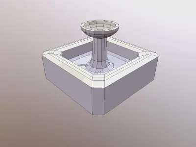 Low poly ancient sink Low-poly 3D model