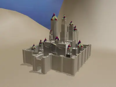 3D LOW POLY MEDIEVAL building CASTLE Low-poly 3D model