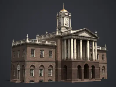 Old State House Connecticut Low-poly 3D model