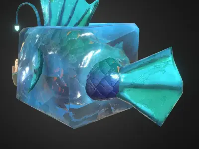 Spike the Angler Fish Animated Low-poly 3D model