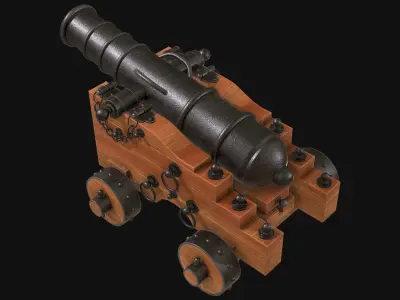 Cannon 3 Low-poly 3D model