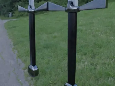 stylized steel sword of a medieval knight Low-poly 3D model