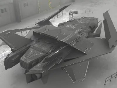 Spaceship - Original Design  Low-poly 3D model