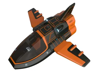 Scifi Vehicle with interior 3D model