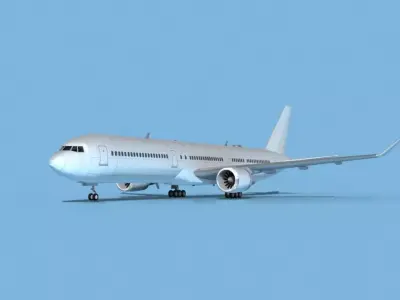 Boeing 767-400 Unmarked 1 3D model