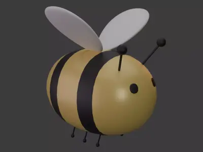 Cartoon Honeybee MAYA Rigged Low-poly 3D model
