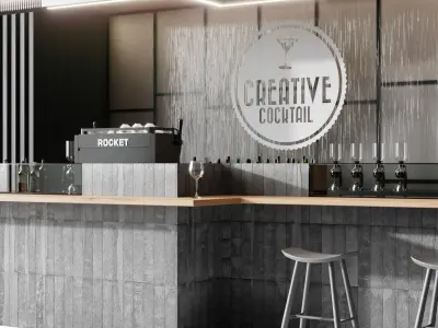 Bar 2 and restaurant design 3D model