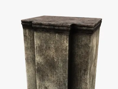 Column wooden Low-poly 3D model